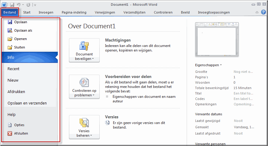 Dicht fout afvoer MS Office 2010
