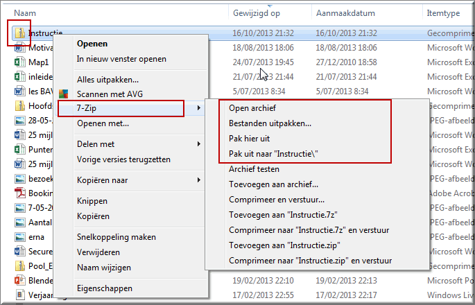 winrar zip bestand uitpakken