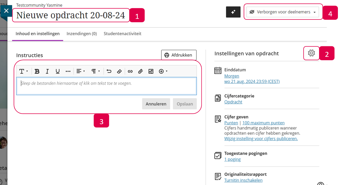 afbeelding opdracht aanmaken